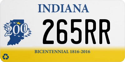 IN license plate 265RR