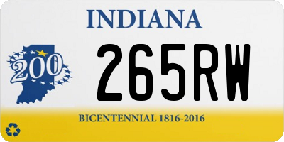 IN license plate 265RW