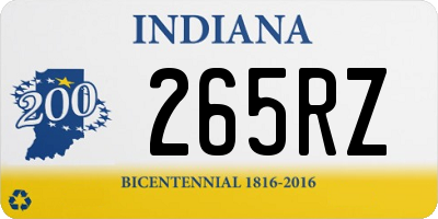 IN license plate 265RZ