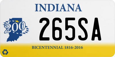 IN license plate 265SA