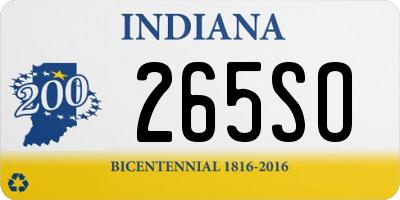 IN license plate 265SO