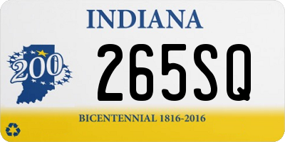 IN license plate 265SQ