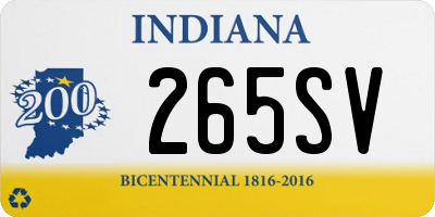 IN license plate 265SV