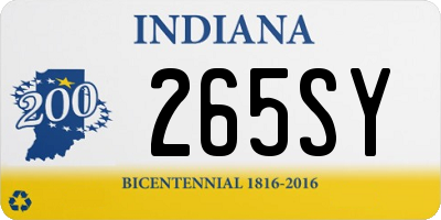 IN license plate 265SY