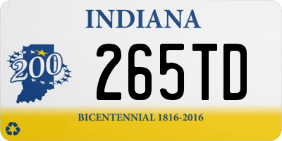 IN license plate 265TD