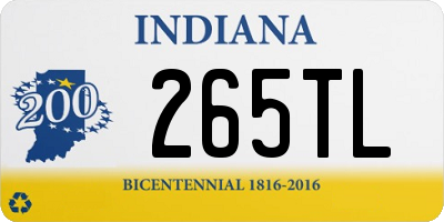 IN license plate 265TL