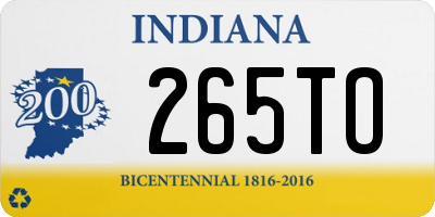 IN license plate 265TO