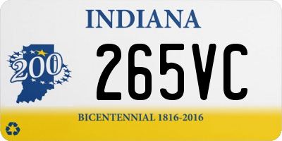 IN license plate 265VC