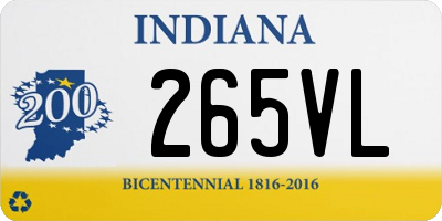 IN license plate 265VL