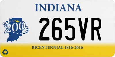 IN license plate 265VR