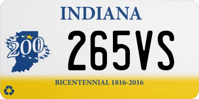 IN license plate 265VS