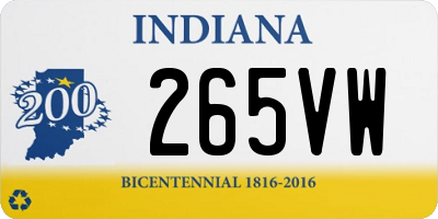 IN license plate 265VW