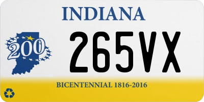 IN license plate 265VX