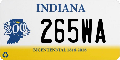 IN license plate 265WA