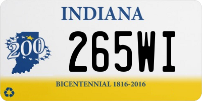 IN license plate 265WI