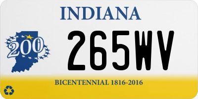 IN license plate 265WV