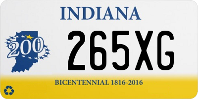 IN license plate 265XG