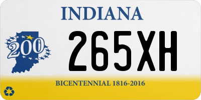 IN license plate 265XH