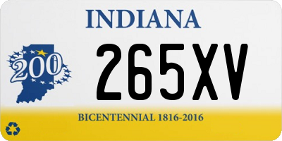 IN license plate 265XV