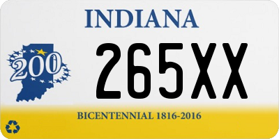 IN license plate 265XX