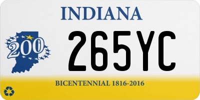 IN license plate 265YC