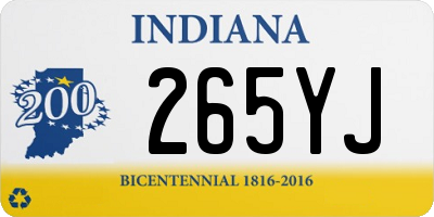 IN license plate 265YJ