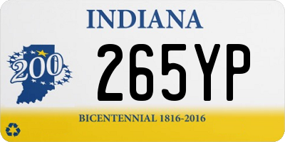 IN license plate 265YP