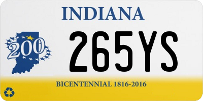 IN license plate 265YS