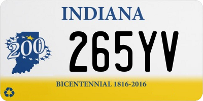 IN license plate 265YV