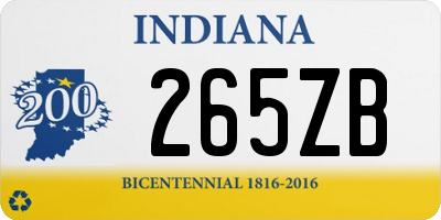 IN license plate 265ZB