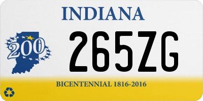 IN license plate 265ZG