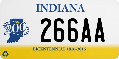 IN license plate 266AA