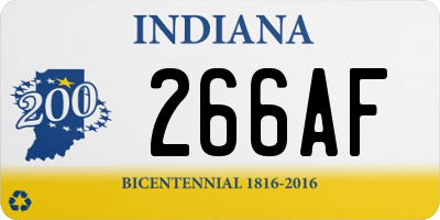 IN license plate 266AF