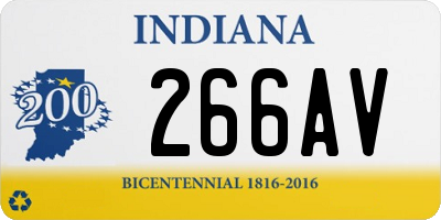 IN license plate 266AV