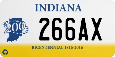 IN license plate 266AX