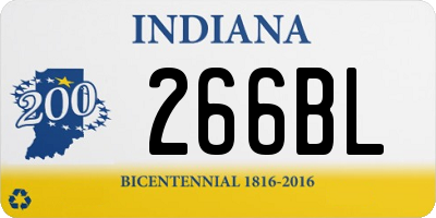 IN license plate 266BL