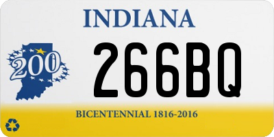 IN license plate 266BQ