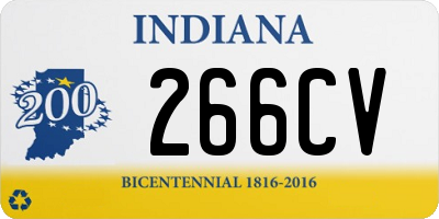 IN license plate 266CV