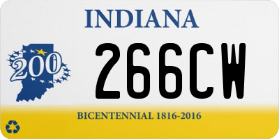 IN license plate 266CW