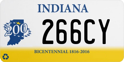 IN license plate 266CY