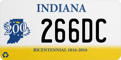 IN license plate 266DC