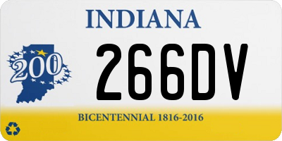 IN license plate 266DV