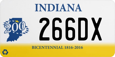 IN license plate 266DX