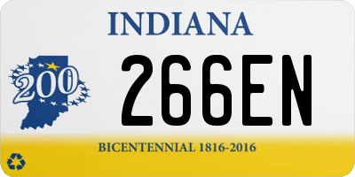 IN license plate 266EN