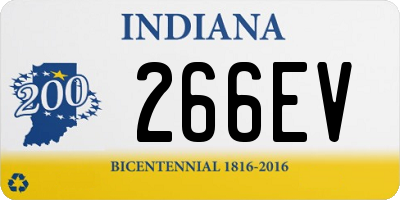 IN license plate 266EV