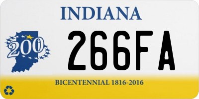 IN license plate 266FA