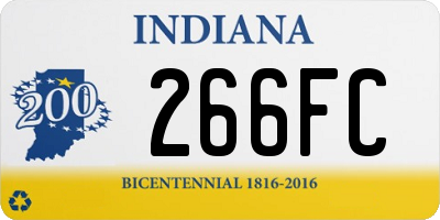 IN license plate 266FC