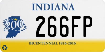 IN license plate 266FP