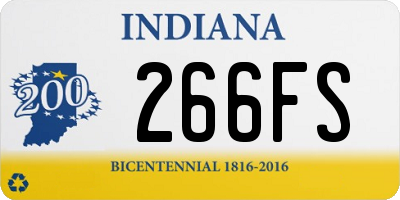 IN license plate 266FS