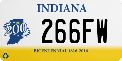 IN license plate 266FW